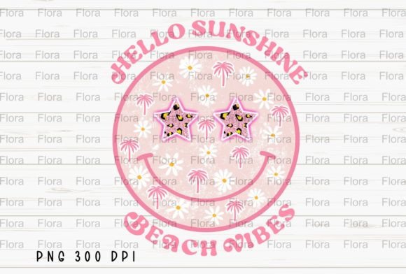 Beach Vibes Floral Smiley Face PNG: The Ultimate Summer Crafting Asset