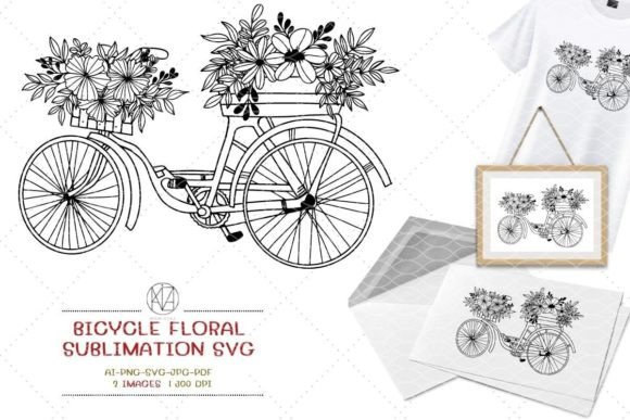 Bicycle Floral Sublimation SVG: Where Cycling Passion Meets Botanical Art