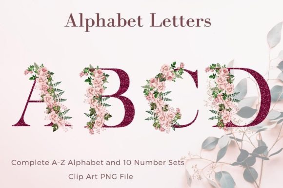 Bringing Letters to Life with Floral Alphabet Red Glitter Sublimation Designs