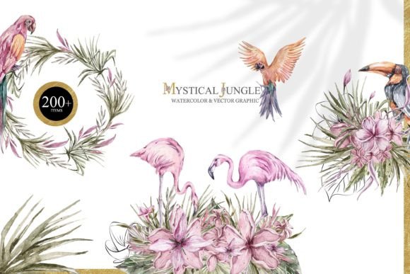 Elevate Your Designs with a Watercolor Tropical Floral Clipart Set