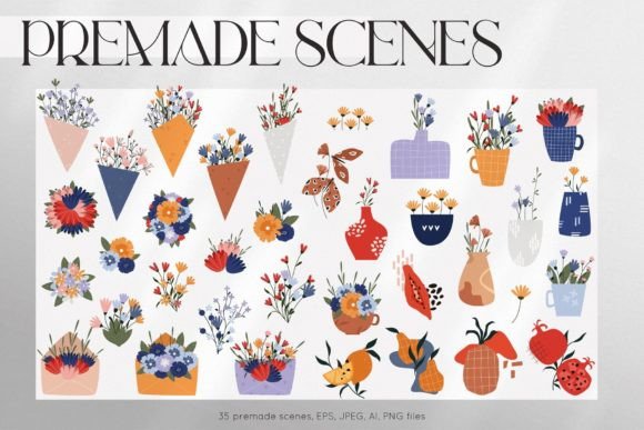 Floral and Fruit Compositions: A Practical Design Asset Collection for Streamlined Creative Workflows