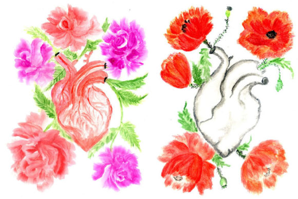 Floral Human Heart: A Hand-Drawn Watercolor Display Font