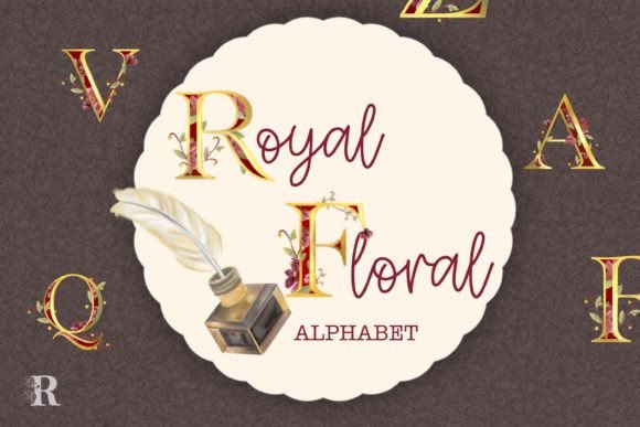 Royal Floral Alphabet Letter Clipart