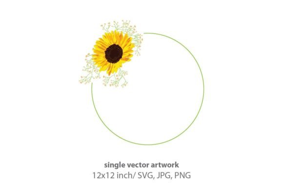Sunflower Wreath Summer Floral Frame