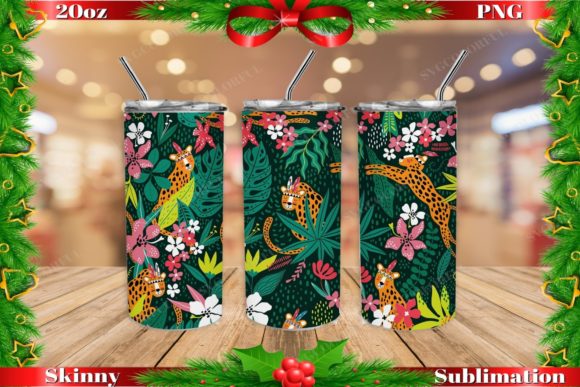 Transform Your Drinkware with Floral Leopard 20oz Skinny Tumbler Designs