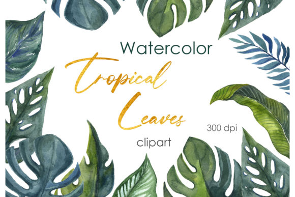 Watercolor Clipart: Tropical Floral PNG